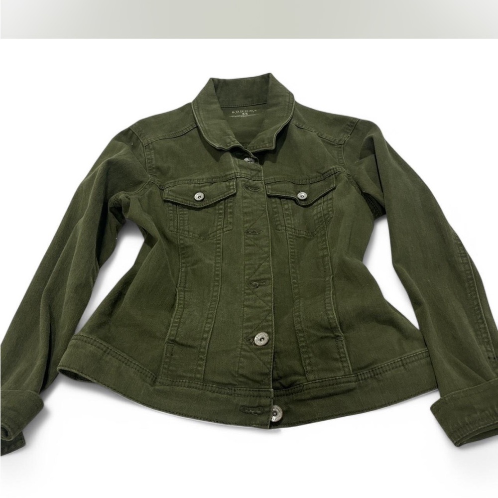 Olive Green Denim Jacket